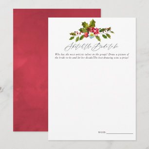 Floral Holly Christmas Brautparty Game Einladung