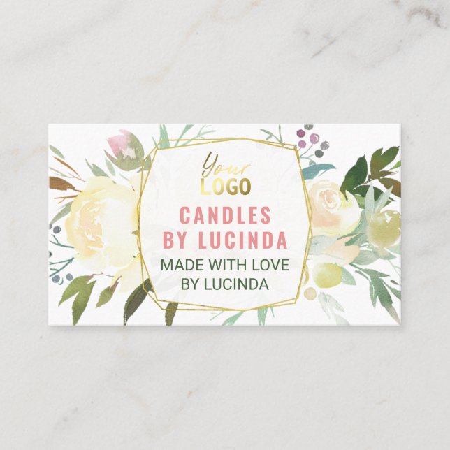 Floral Homemade Candle Visitenkarte (Vorderseite)