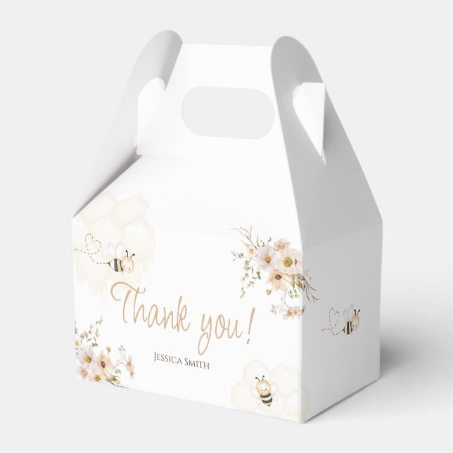 Floral Honey Bee Baby Dusche Geschenkschachtel (Vorderseite)