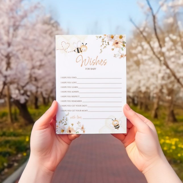Floral Honey Bee Baby Showcard Einladung (Von Creator hochgeladen)