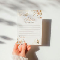 Floral Honey Bee Baby Showcard