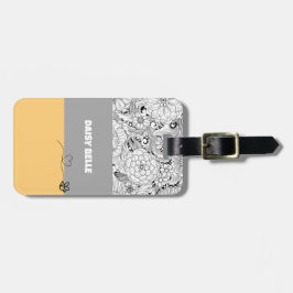 Floral Honey Bee Pattern Gepäckmarke Gepäckanhänger