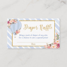 Floral Hot Air Ballon Baby Boy Diaper Raffle