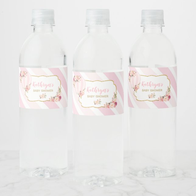 Floral Hot Air Ballon Babydusche (Flaschen)