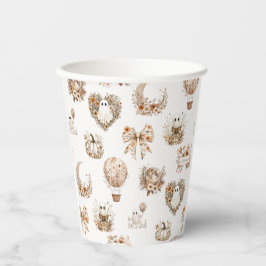Floral Hot Air Ballon Babydusche Pappbecher