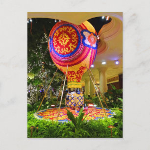 Floral Hot Air Ballon Postkarte