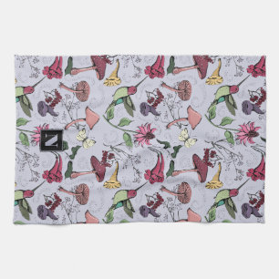 Floral Hummingbird Garden Lavender Lila Geschirrtuch