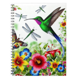 Floral Hummingbird Garden Notizblock
