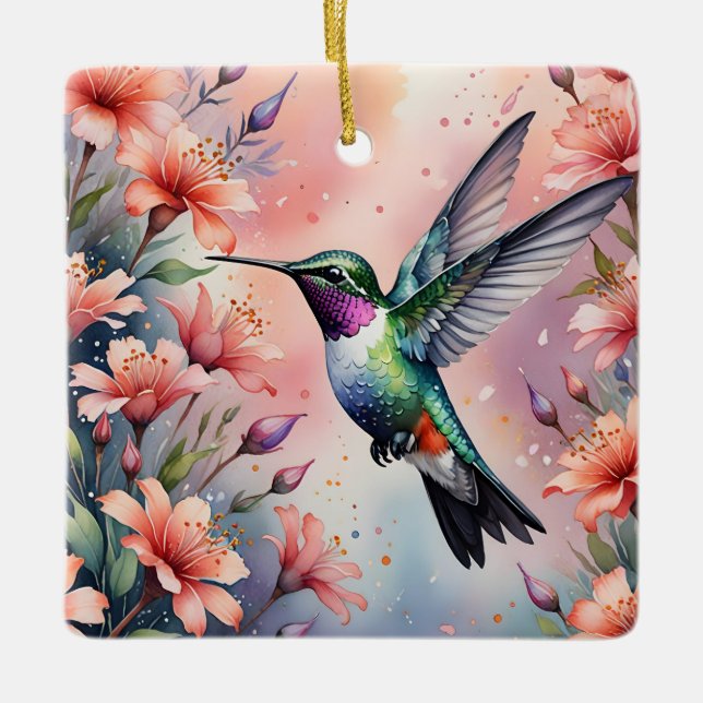 floral hummingbird ornament (Vorderseite)