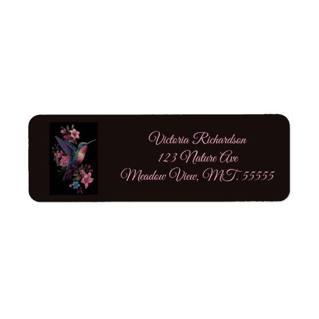 Floral Hummingbird Return Address Label (Vorne)