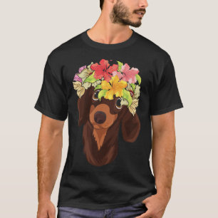 Floral Hund Lover Blume Kronenfüßer Hund Hund Dach T-Shirt