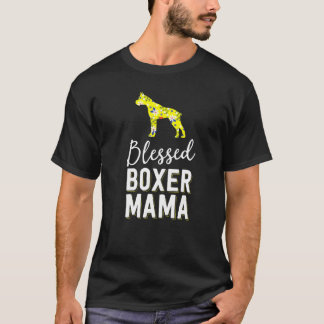 Floral Hund Mama für Frauen gesegnet Boxer Mama T-Shirt