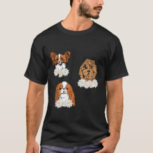 Floral Hunde Papillon English Dog Spaniel Goldendo T-Shirt