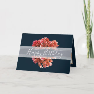 Floral Hydrangea Blume Bouquet Orange Birthday Karte