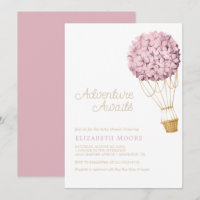 Floral Hydrangea Heißluftballon Babydusche |