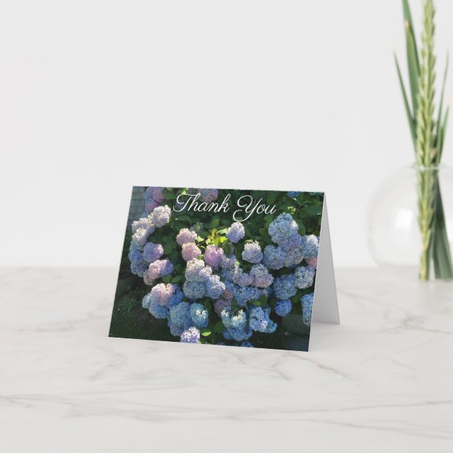 Floral Hydrangea Vielen Dank, dass Sie grün sind Dankeskarte (Vorderseite)