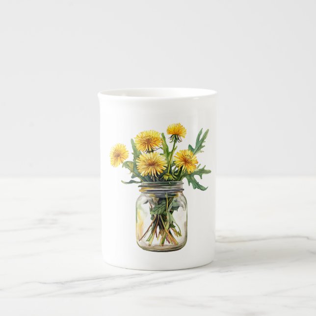 Floral Illustration Garden Gift Prozellantasse (Vorderseite)