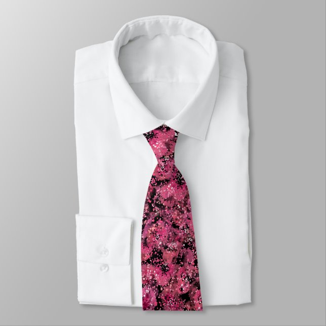 Floral Impressionismus Neck Tie Krawatte (Gebunden)