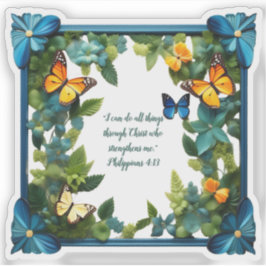 Floral individualisierbare Bibe Verse Custom Cut V Aufkleber