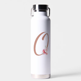 Floral Initial O Muster Trinkflasche