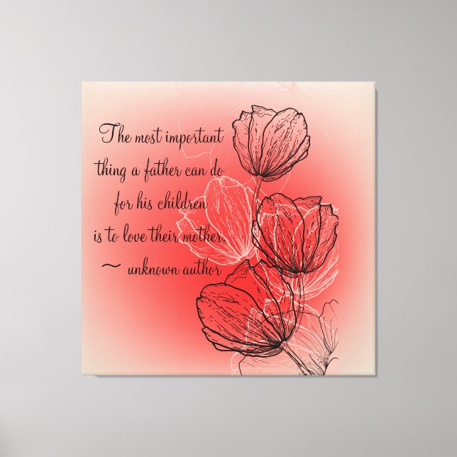 Floral inspirant pour toile enveloppée mère (Recto)