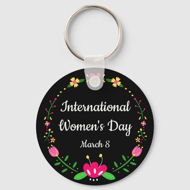 Floral International Womens Day  Schlüsselanhänger (Vorderseite)