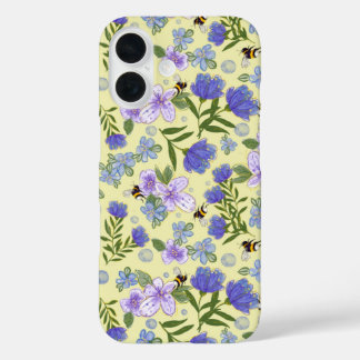 Floral IPhone 16 design in Soft yellow Hülle