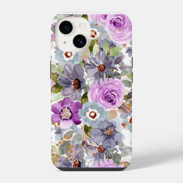 Floral iPhone Case 14 Hülle (Rückseite)