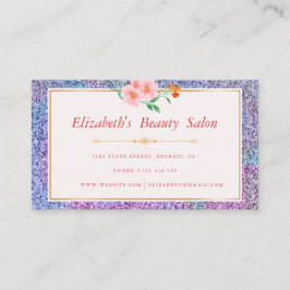 Floral Iridescen Glitzer Makeup Artist Beauty Visitenkarte