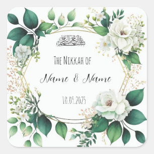 Floral Islamische Nikkah bevorzugt Aufkleber