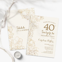 Floral Ivory Gold Überraschung 40. Geburtstag Part