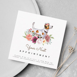 Floral Jack Russel Terrier Ernennung Erinnerung Quadratische Visitenkarte