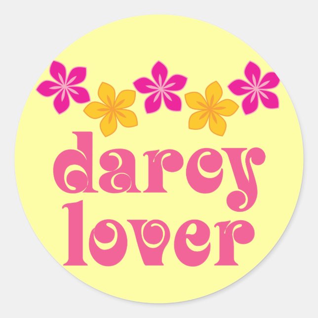 Floral Jane Austen Darcy Lover Geschenk Runder Aufkleber (Vorderseite)