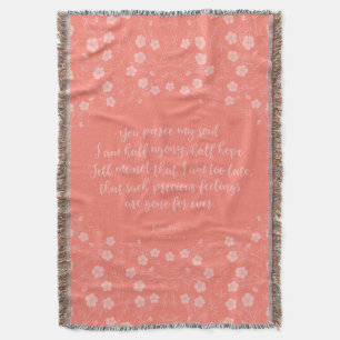 Floral Jane Austen Überzeugungsarbeit Liebe Zitat Decke