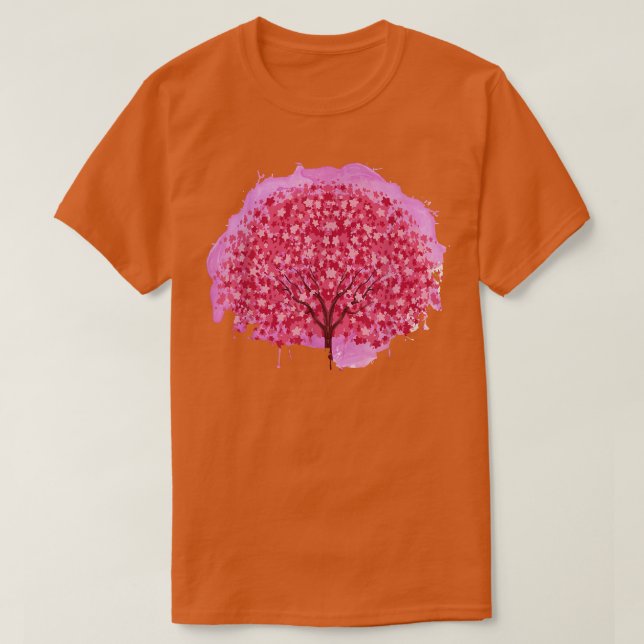 Floral Japanischer Sakura Tree Rosa Blume Japan Ch T-Shirt (Design vorne)
