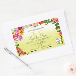 Floral Jaune Produit Étiquettes Monogramme Logo