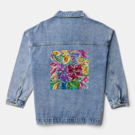 Floral Jeans Jacket Jeansjacke