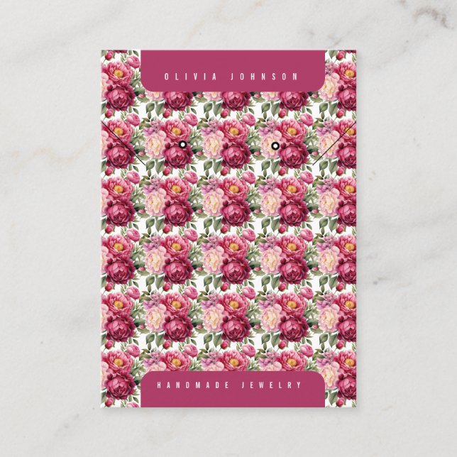Floral Jewelry Display Cards Visitenkarte (Vorderseite)