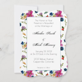 Floral Joyeaux Unterschrift Einladungen