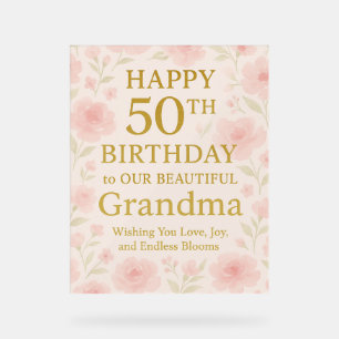 Floral Joyeux 50e anniversaire grand-mère Blanche 