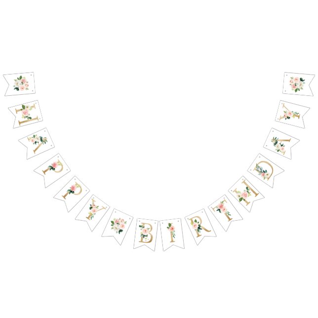 Floral Joyeux Anniversaire Drapeaux, Bannière (Tout)