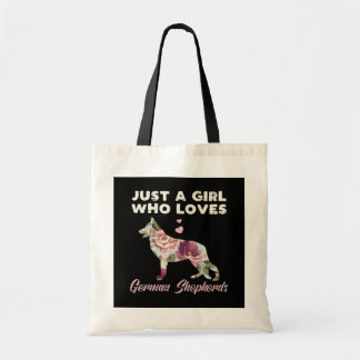 Floral Just A Girl Who Loves German Shepherd Tragetasche