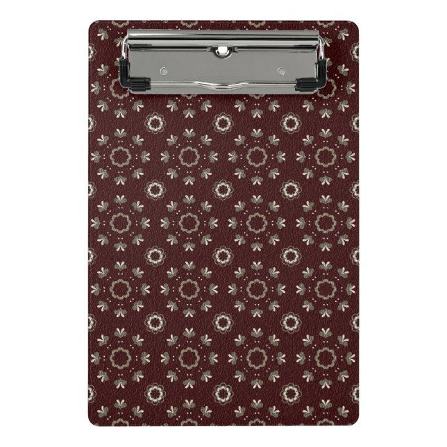 Floral Kabul Coffee Light Flash Mini Klemmbrett (Vorderseite)