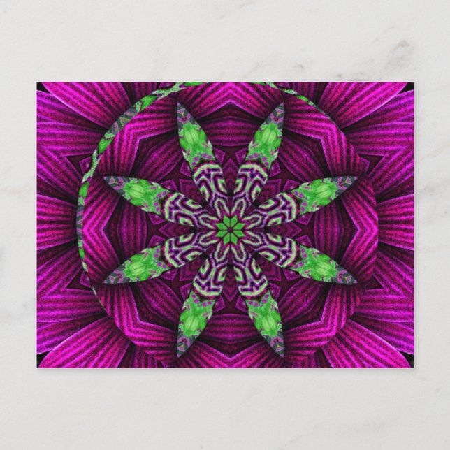 Floral Kaleidoscopic Mandala Design Postkarte (Vorderseite)