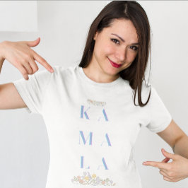 Floral Kamala Harris. Weiß T-Shirt