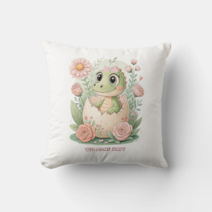 Floral kawaii Baby Alligator Bruteier - Mädchen Kissen