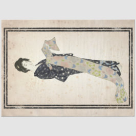 Floral Kimono Frau japanische Vintage Decoupage Ar Seidenpapier