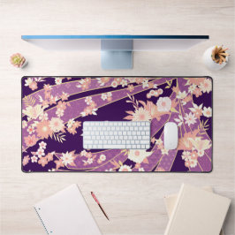 Floral Kimono Muster Violet Schreibtischunterlage