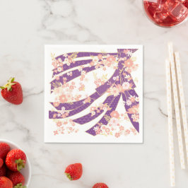 Floral Kimono Muster Violet Serviette