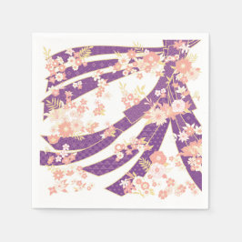 Floral Kimono Muster Violet Serviette